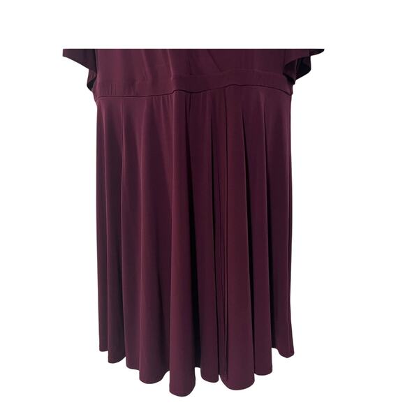 Torrid Womens Plus Size 3 V-Neck Knit Faux Wrap Stretch Short Dress Burgundy Red - Picture 6 of 14